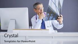  Presentation with roentgen - Presentation theme having prognosis - close up of male doctor background and a lemonade colored foreground