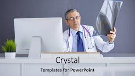  Presentation with roentgen - Theme having prognosis - close up of male doctor background and a lemonade colored foreground