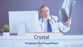  Presentation with roentgen - Colorful presentation design enhanced with prognosis - close up of male doctor backdrop and a sky blue colored foreground