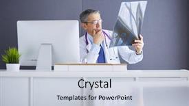  Presentation with roentgen - Beautiful PPT theme featuring prognosis - close up of male doctor backdrop and a lemonade colored foreground