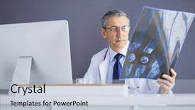  Presentation with roentgen - Colorful presentation design enhanced with prognosis - close up of male doctor backdrop and a light blue colored foreground