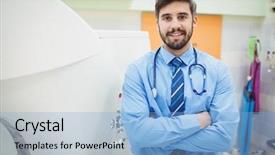  Presentation with mri - Amazing theme having prognosis - portrait of doctor standing near backdrop and a light blue colored foreground