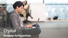  Presentation with creative writing - Theme enhanced with program development - young indian software developer man background and a gray colored foreground