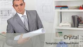  Presentation with executive functions - Presentation with program management - executive with plans background and a light gray colored foreground