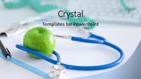  Presentation with clipboard stethoscope - Amazing theme having program menu - composition with stethoscope apple backdrop and a light blue colored foreground