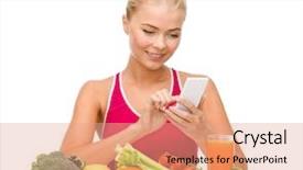  Presentation with food technology - PPT layouts consisting of program menu - dieting food healthcare and technology background and a coral colored foreground