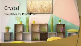  Presentation with living room - PPT layouts having program tv - cozy interior of living room background and a lemonade colored foreground