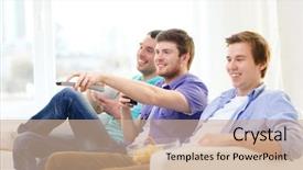  Presentation with food technology - Presentation design enhanced with program tv - friendship technology and home concept background and a coral colored foreground