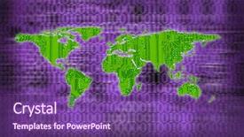  Presentation with world map - Audience pleasing presentation consisting of programing language - image of flat world map backdrop and a violet colored foreground
