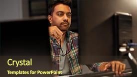  Presentation with creative thinking - Beautiful PPT theme featuring programmer - deadline technology and people concept backdrop and a tawny brown colored foreground