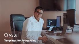  Presentation with testing - Theme consisting of programmer-diligently-testing-smartphone-applications background and a tawny brown colored foreground