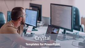  Presentation with testing - Slides with programmer-diligently-testing-smartphone-applications background and a gray colored foreground