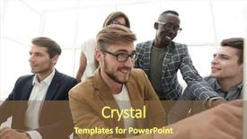  Presentation with software - Colorful PPT layouts enhanced with programmer working in a software backdrop and a  colored foreground