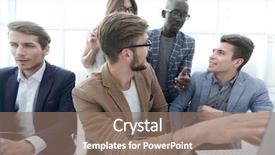  Presentation with software - Colorful slides enhanced with programmer working in a software backdrop and a  colored foreground