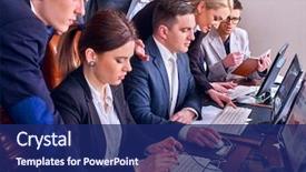  Presentation with office life - Beautiful PPT theme featuring programming - business people office life backdrop and a navy blue colored foreground