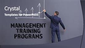  Presentation with management - Audience pleasing presentation theme consisting of programming - concept of management training programs backdrop and a gray colored foreground