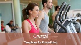  Presentation with cardio - Theme featuring programming - couple doing cardio training program background and a coral colored foreground