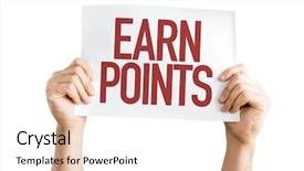 Presentation with points - Amazing slide set having programming - earn points isolated on white backdrop and a sky blue colored foreground