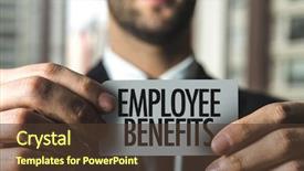  Presentation with employee - Beautiful slides featuring programming - employee benefits backdrop and a tawny brown colored foreground