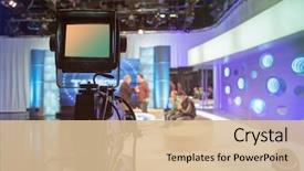  Presentation with television - Presentation theme enhanced with programming - television studio with camera background and a lemonade colored foreground