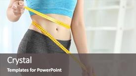  Presentation with tape - Beautiful slides featuring programming - young woman with measuring tape backdrop and a dark gray colored foreground