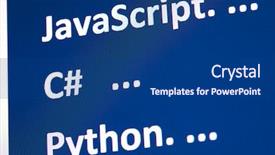  Presentation with java programming - Beautiful PPT theme featuring programming code abstract screen backdrop and a ocean colored foreground