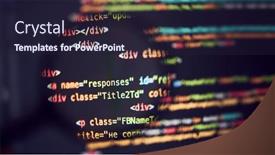  Presentation with programming - Colorful presentation theme enhanced with programming-code-background-abstract-code backdrop and a wine colored foreground