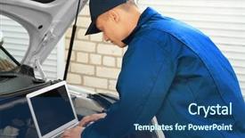  Presentation with auto - Amazing presentation design having programming diagonastics - auto mechanic using computer diagnostic backdrop and a ocean colored foreground