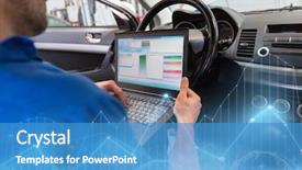  Presentation with mechanic car service repair maintenance - PPT theme enhanced with programming diagonastics - car service repair maintenance background and a teal colored foreground