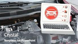  Presentation with car - Presentation having programming diagonastics - laptop in open hood background and a gray colored foreground