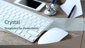  Presentation with life - Presentation design enhanced with programming diagonastics - medical still life with keyboard background and a  colored foreground