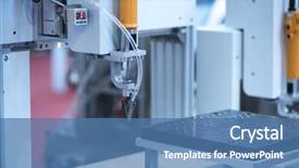  Presentation with robot programming - Theme with programming electronics circuits pcb - multifunctional metal working with robot background and a teal colored foreground