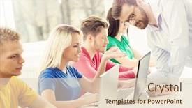  Presentation with teacher lesson plan - Theme with programs colleges - group of teenage students background and a lemonade colored foreground