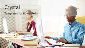  Presentation with programming - Presentation enhanced with programs colleges - young african-american learner of programming background and a  colored foreground