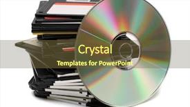  Presentation with mass media business technology internet - PPT theme consisting of progress - one cd dvd disc background and a tawny brown colored foreground