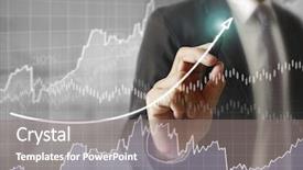  Presentation with graphics - PPT layouts having progress chart - businessman drawing graphics a growing background and a gray colored foreground