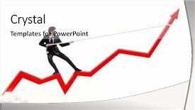  Presentation with businessman standing on mountain top - Presentation theme featuring progress chart - image of businessman standing background and a white colored foreground