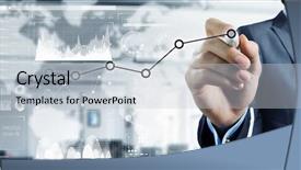  Presentation with media - PPT theme featuring progress chart - new technologies for business mixed background and a lemonade colored foreground