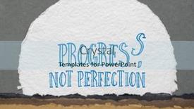 Presentation with inspirational abstract - Slide set having progress-not-perfection-inspirational-note background and a light blue colored foreground