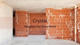  Presentation with house building - PPT theme having progress to new house background and a coral colored foreground