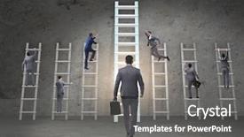 Presentation with career - Presentation consisting of progression concept with various ladders background and a gray colored foreground