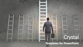  Presentation with career - Colorful presentation theme enhanced with progression concept with various ladders backdrop and a gray colored foreground