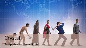  Presentation with mankind - Cool new PPT theme with progression of man mankind backdrop and a coral colored foreground