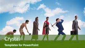  Presentation with mankind - Theme having progression of man mankind background and a tawny brown colored foreground