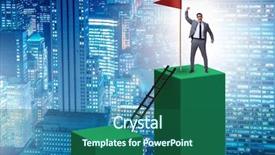  Presentation with career growth - Audience pleasing presentation consisting of progressive - businessman in career growth backdrop and a ocean colored foreground