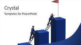  Presentation with career growth - Colorful presentation theme enhanced with progressive - businessman in career growth backdrop and a white colored foreground