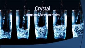  Presentation with water - Colorful slide deck enhanced with glasses where the water backdrop and a navy blue colored foreground