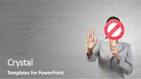  Presentation with racing pit stop - Beautiful theme featuring prohibition - businesswoman showing stop card backdrop and a gray colored foreground