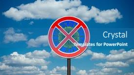  Presentation with blue global - Amazing presentation theme having prohibition-sign-with-crossed-out backdrop and a ocean colored foreground