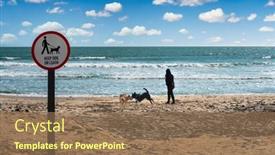  Presentation with free - Slide deck enhanced with prohibition-sign-woman-walking-free background and a coral colored foreground